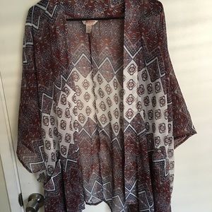 Burgundy flowy cardigan